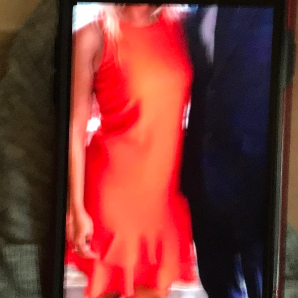 Sleeveless dress with ruffle bottom  red/orange